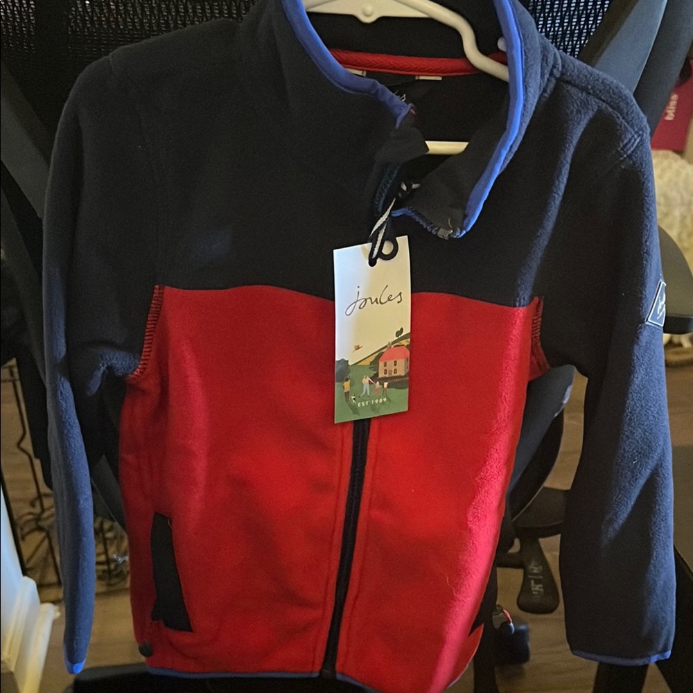Joules Navy and Red Fleece Jacket